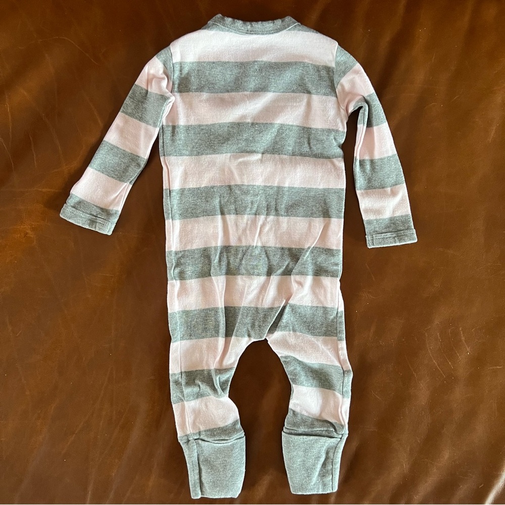 BURTS BEES Rugby Stripe Romper, 6-9mo - Picture 5 of 7